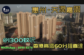 惠州天潤嘉園|首期5萬(減)|香港高鐵60分鐘直達，香港銀行按揭，最新價單